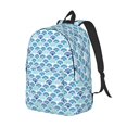 thumbnail image 2 of Balery Blue Fish Scale Texture Vintage Canvas Backpack for Men and Women - Large Capacity, Durable Travel Laptop Bag for School, Work, Hiking, and Outdoor Activities, 2 of 7