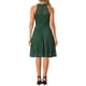 thumbnail image 3 of INSPIRE CHIC Vestido de Mujer Floral de Encaje con Cuello Halter Sin Mangas Elegante Cóctel Corte A XS Verde Oscuro, 3 of 6