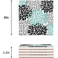 thumbnail image 3 of FMSHPON Multicolor Dahlia Pinnata Flower Customized Blue,Black,Grey Set of 4 Coaster for Drinks, Absorbent Ceramic Stone Coasters Cup Mat with Cork Base for Home Kitchen Room Coffee Table Bar Decor, 3 of 4
