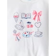thumbnail image 2 of Wonder Nation Girls Long Sleeve Top and Flannel Pants, 2-Piece Pajama Set, Sizes 4-18, 2 of 3