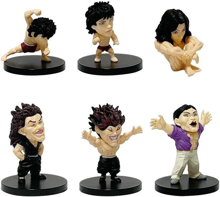 Newly Baki Figure Six Q Version Baki Hanma Anime Figures 5cm/1.9inch~8cm/3.1inch Handmade PVC Anime Game Character Model Statue Gift