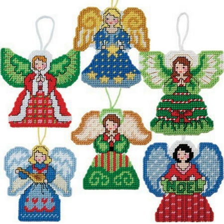 craftways six little angel ornaments plastic canvas kit herrschners christmas kits