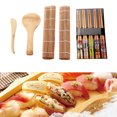 thumbnail image 2 of Acouto Bamboo Sushi Making Tool Include Spoon, Blade, Curtain& Chopsticks for Family DIY, 2 of 7