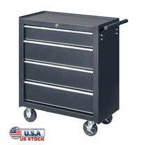 Tcbosik 4-Drawer Tool Chest with Wheels & Lock, Rolling Tool Box, Metal Storage Cabinet for Garage, Warehouse & Repair Shop, Black