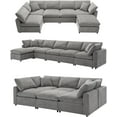 thumbnail image 5 of WILLIAMSPACE 130" Sectional Sofa Couch for Living Room, Modern Extra Large Modular 6 Seater Cloud Sofa, Contemporary Upholstered Convertible U Shaped Sleeper Sofa with Pillow, Chenille, 5 of 9