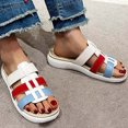 thumbnail image 2 of Fesfesfes Bohemian Style Women's Flat Summer Sandals Handmade Woven Comfortable Lightweight Shoes for Beach Vacation Casual Outfits(White#2,US 8), 2 of 5