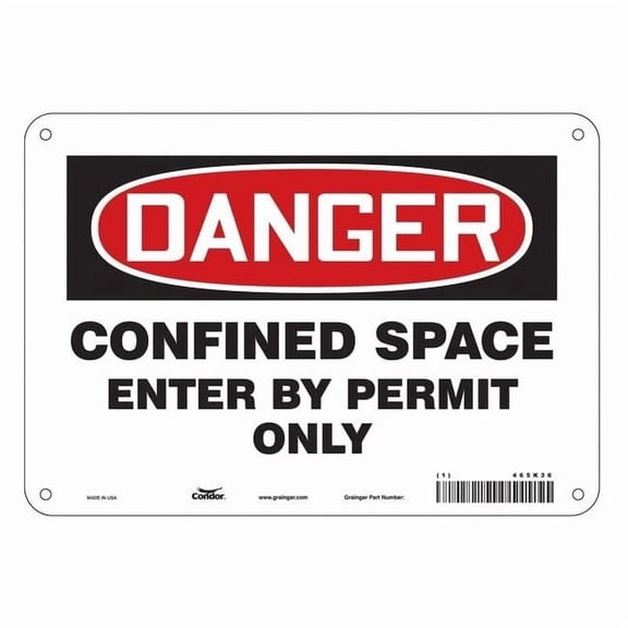 Condor Safety Sign,7 inx10 in,Polyethylene 465K36