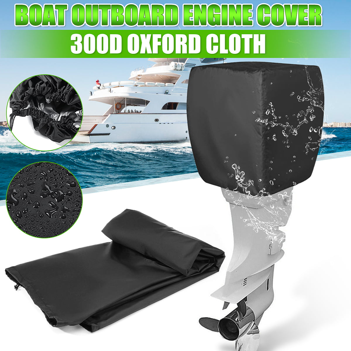 Boat Engine Cover Full Outboard Motor Protective For 25-100 HP Engines 