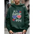 thumbnail image 3 of "ALL American boy" Print Stars and Stripes Hoodie For Kids, Stylish Independence Day Long Sleeve Top, Boy's Clothes, As Gift Size:5T-14Y, 3 of 8