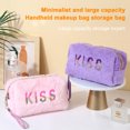 thumbnail image 2 of Plush Makeup Bag Portable Travel Toiletry Bag Hand-held Cosmetic Storage Bag with Smooth Zipper, 2 of 6