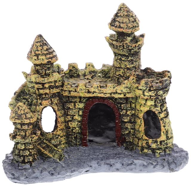 EeaseMX Castillo de dibujos animados de resina artificial para acuarios, decoraciones, adornos de torre de castillo, accesorios de decoración para peceras y acuarios.