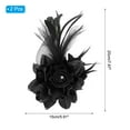 thumbnail image 2 of Uxcell Floral Hair Clip, Elegant Flower Feather Brooch Pin Hat Silk Wedding Party Dance Banquet 2 Pcs Black, 2 of 7
