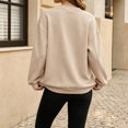 thumbnail image 6 of Inverlee Oversized V Neck Crewneck Sweatshirts for Women Long Sleeve Drop Shoulder Pullovers Solid Basic Loose Fit Casual Daily Tops Khaki S-XL, 6 of 6