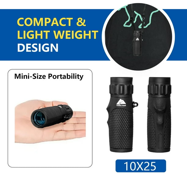 Ozark Trail 10x25 Monocular - 10X High Magnification 25mm FMC Lens