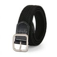 thumbnail image 1 of Zhuge Cinturón elástico para hombre, cinturón trenzado tejido elástico para hombre, cinturón informal de 1 3/8, cinturón de golf para pantalones vaqueros (negro), 1 of 3