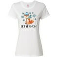 thumbnail image 3 of Inktastic Let It Snow Cute Orange Fox in Hat and Scarf Women's T-Shirt, 3 of 5