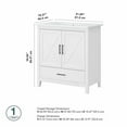 Bush Furniture Key West 32W Bathroom Vanity with Sink in White Ash