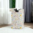 thumbnail image 6 of Yayeee Freestanding Laundry Hamper with Handle Collapsible Large Storage Basket for Clothes, Watercolor Wildflowers, 6 of 7