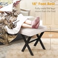 thumbnail image 6 of Dycanpo Vanity Stool with Metal X Legs, Small Ottomans or Footstools for Makeup Room, Linen-Black, 6 of 12