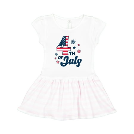 

Inktastic 4th of July with Striped Stars Gift Toddler Girl Dress