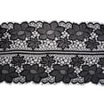 thumbnail image 1 of figatia 3 Yards Floral Embroidered Lace Edge Trim Chinlon Tulle Mesh Craft Ribbon 33cm Black, 1 of 7