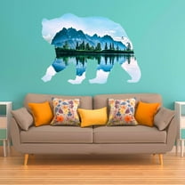 VWAQ Natural Bear Peel and Stick Wall Sticker - Large Animal Wall Decal - SC02