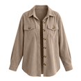 thumbnail image 5 of Shackets for Women Waffle Knit Tops Long Sleeve Button Down Shirt Fall Jackets Outfits Corduroy Jacket Womens Shackets Jacket Plus Size Long Sleeve Shirts Blouses Tops, 5 of 5