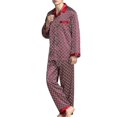 thumbnail image 2 of Conjunto de ropa de dormir de pijama sedoso de manga larga para hombre, 2 of 3