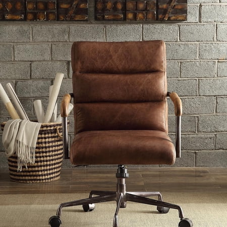 retro brown swivel office chair product