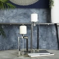 thumbnail image 2 of CosmoLiving by Cosmopolitan 2 Candle Silver Aluminum Metal Geometric Pillar Candle Holder, Set of 2, 2 of 8