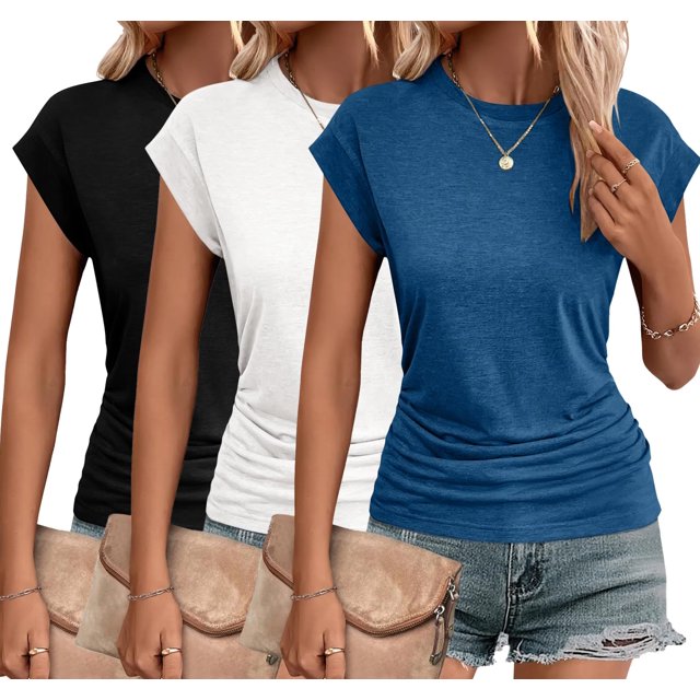 Tops Zeagoo Summer 2025 para mujer de manga corta, paquete de 3