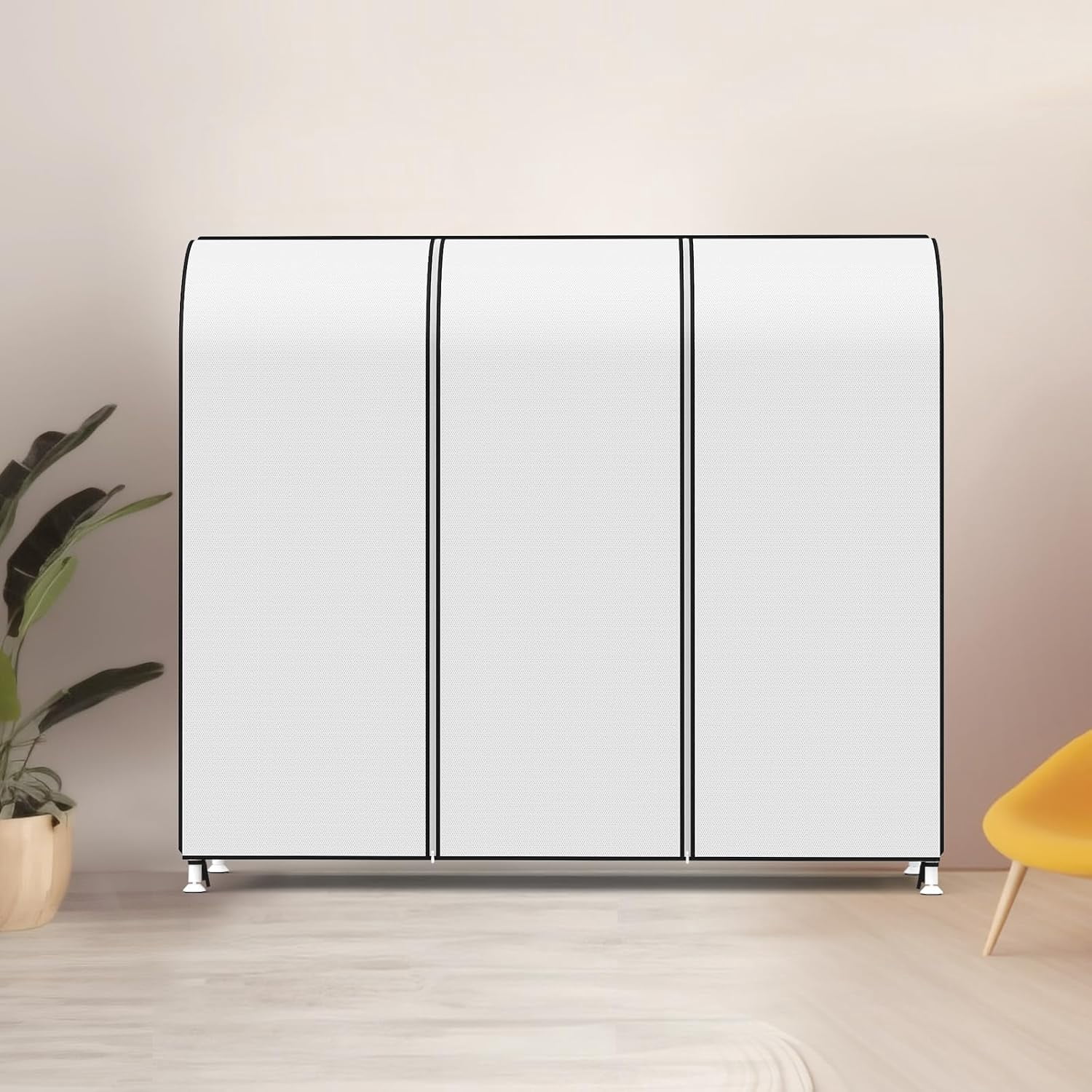 72" Garment Rack Cover Dustproof Breathable Clothes Rack Cover Large Garment Bags Protector Cothing Rack with Cover with 2 Durable Zippers for Garment Rack, WHite, (Rack Not Included)