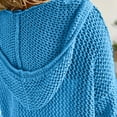 thumbnail image 5 of Mohiass Women's V Neck Sweater Long Sleeve,Hollow Out Knit Hoodies Crochet Top Beach Lightweight Blouse Blue L, 5 of 7