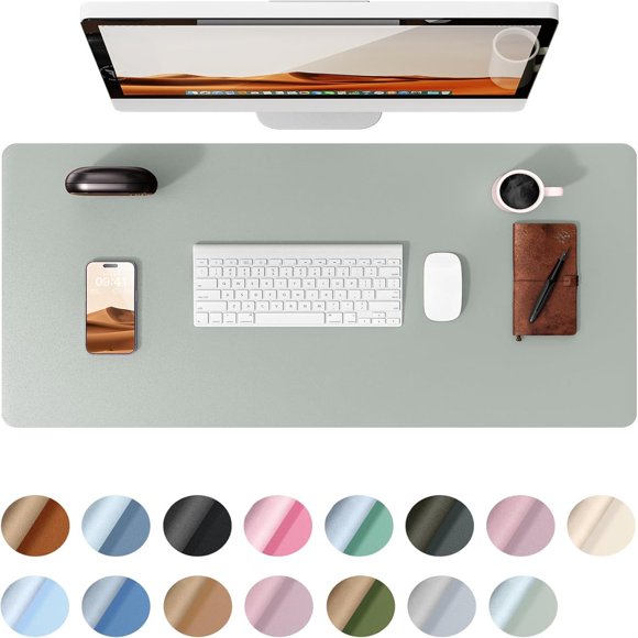 MesaSe 23.6” x 13.8” Leather Desk Pad Protector Office Desk Large Mouse Pad Non-Slip PU Leather Desk Blotter Laptop Desk Pad Waterproof Desk Writing Pad for Office and Home
