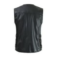 thumbnail image 7 of SCSAlgin Men`s Faux Leather Vest Adjustable Motorcycle Biker Sleeveless Jacket Waistcoat, 7 of 7
