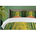 thumbnail image 4 of Forest Duvet Cover Sets, Pathway in Autumn Dramatic Road to Infinity Toned Warm Fall Colors Rural Scenery Print, Bedding Set with 2 Duvet Covers & 4 Pillowcases, 2 Pack Queen Size, Green, by Ambesonne, 4 of 7