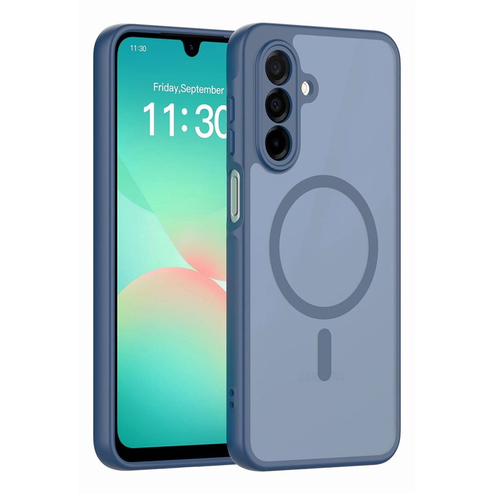 Rosebono Compatible With Samsung Galaxy A17/ Galaxy A16 / Galaxy A26 Case, Magnetic Translucent Matte Hybrid Gradient Transparent Soft TPU Clear Skin Cover Protection Case (Blue)