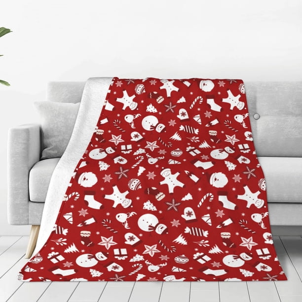 Balery Red Christmas Cheer. Manta de Felpa Suave y Acogedora – Cobija de Franela Aterciopelada para Cama, Lavable y Cálida para Sofá, Mascotas, Transpirable-60"x50"