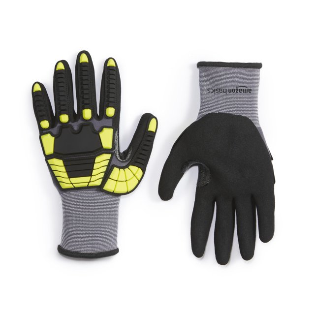 Guantes Amazon Basics de protección contra impactos, 120 pares, color amarillo XXL