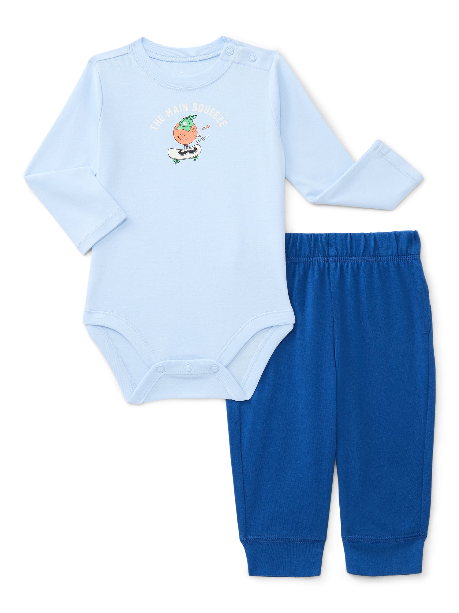 Wonder Nation Baby Boys Bodysuits, Shorts and Pants Outfit Set, 4-Piece, Sizes 0-24 Months