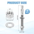 thumbnail image 2 of Uxcell 5 Pcs Ancrages en Coin, 5/8 Pouces x 6 Pouces Ancrages en Acier Inoxydable pour Béton, Fixation Standard Robuste pour Support Mural en Ciment (Inclut Rondelles Écrous, Ton Argent), 2 of 6