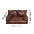 thumbnail image 3 of VMWMSSR Leather Pet Sofa Bed With Raised Backrest & Armrests, WaterâResistant Comfort Dog Couch Bed Nonâ Pet Bed For Small Medium Large Dogs And Cats(Coffee-19.69"), 3 of 5