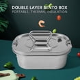 thumbnail image 2 of Stainless Steel Lunch Box Metal Bento Box Snack Food Container Outdoor Storage Box Lunch Box For Ki Hy, 2 of 5