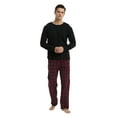 thumbnail image 3 of GLOBAL Men 100% Cotton Pajama Set For Men Lightweight Soft Nightwear Long Sleeves PJS With Pockets, 3 of 5