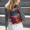 thumbnail image 5 of Lsque Vintage Patterned Skull Pattern Canvas Daypack, Durable Backpack, High-quality Versatile Backpack,Vintage Compact Backpack-Small, 5 of 6