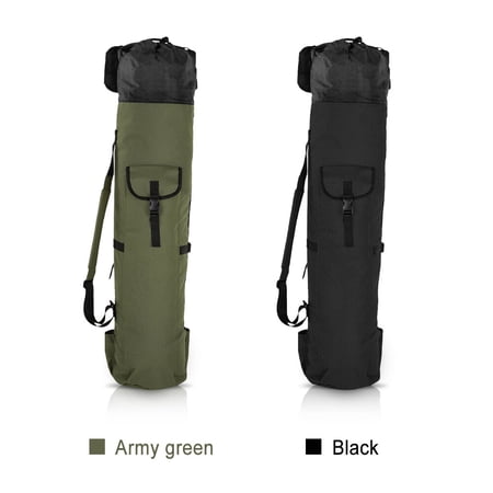 ZHUOPAI Folding Fishing Pole Bag Portable Fishing Rod Case Large Capacity Organizer Black 15.75 inches / 40.0 cm
