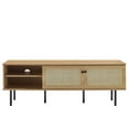 thumbnail image 6 of Media TV Stand Console Table, Brown Oak, Wood, Living Room Lounge Cafe Lobby Hospitality Restaurant, Modern Contemporary HB34359, 6 of 9
