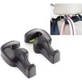 thumbnail image 1 of CHAO Gancho universal para reposacabezas de asiento trasero de coche, para colgar bolsos, carteras, ropa, comestibles (negro, juego de 2), 1 of 5