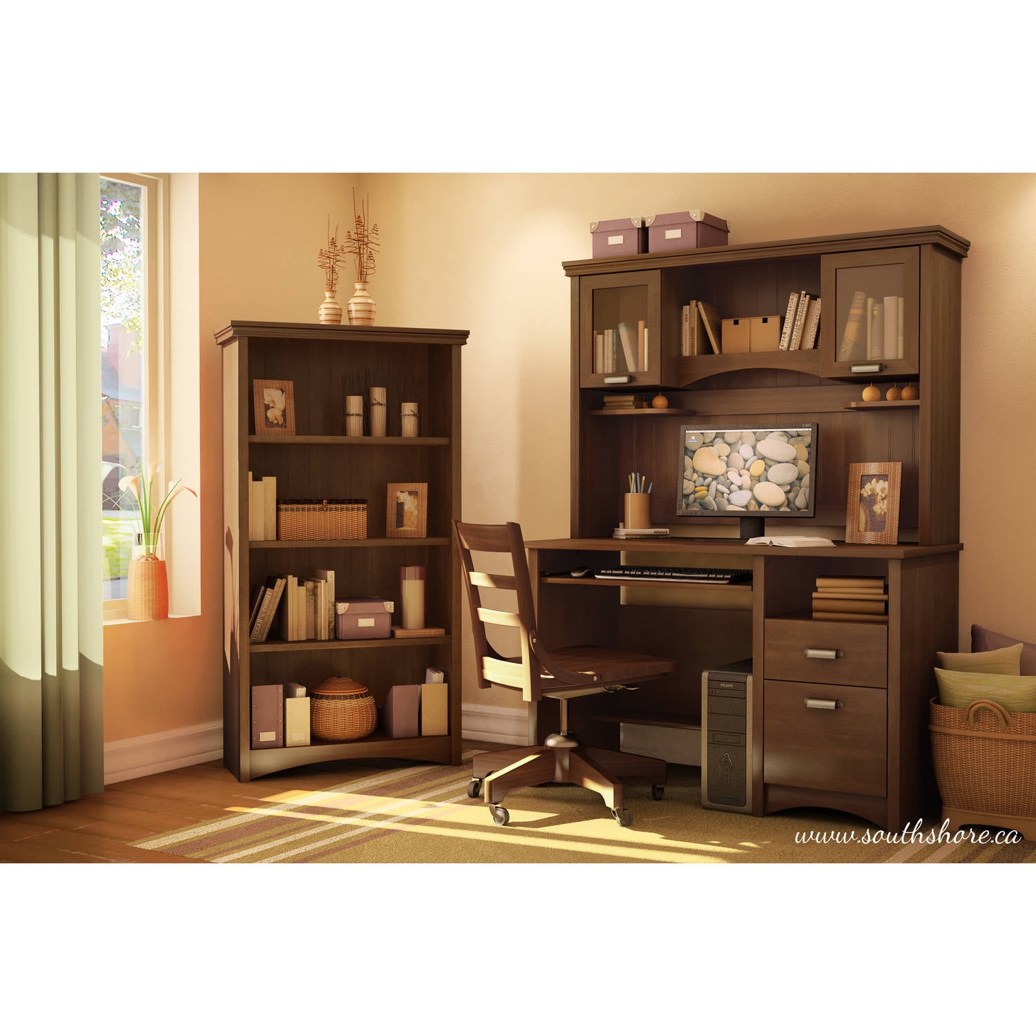 South Shore Gascony 4-Shelf Bookcase, Multiple Finishes