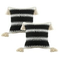 thumbnail image 1 of Fundas de almohada bohemias de 18 x 18 pulgadas, linda funda de almohada con borlas, funda de cojín neutra con acento de rayas, funda de almohada decorativa para sofá, cama, sofá, casa de campo,, 1 of 5